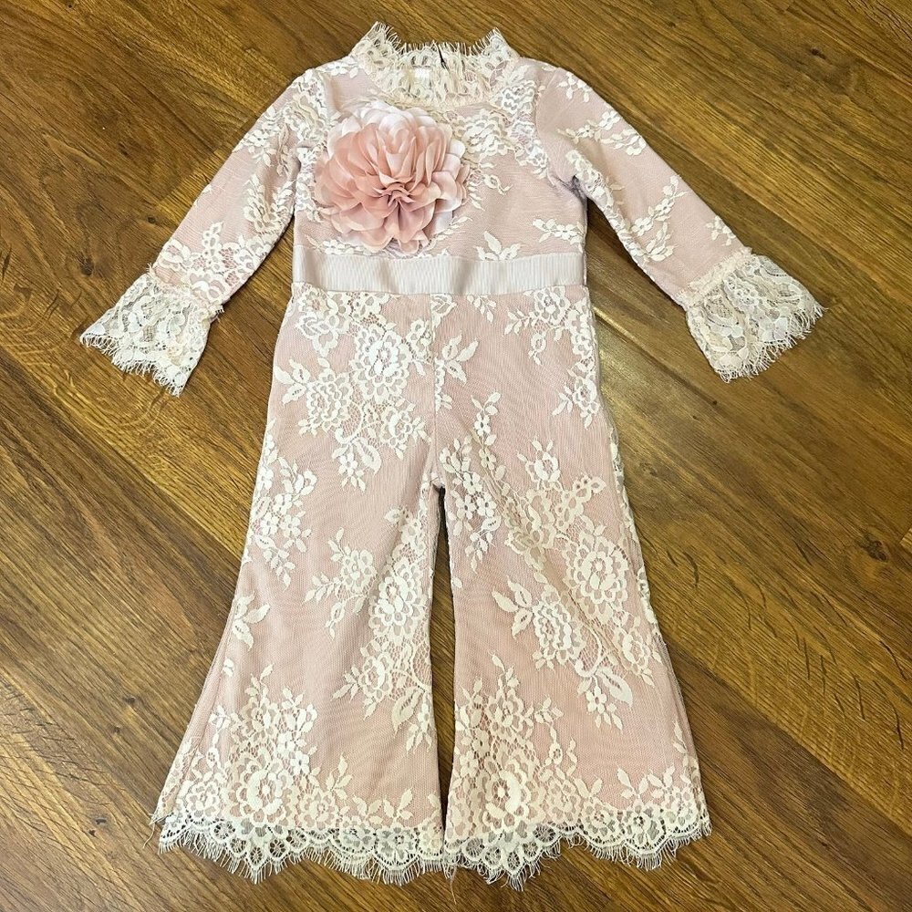Baby Balooga lace jumpsuit with flower